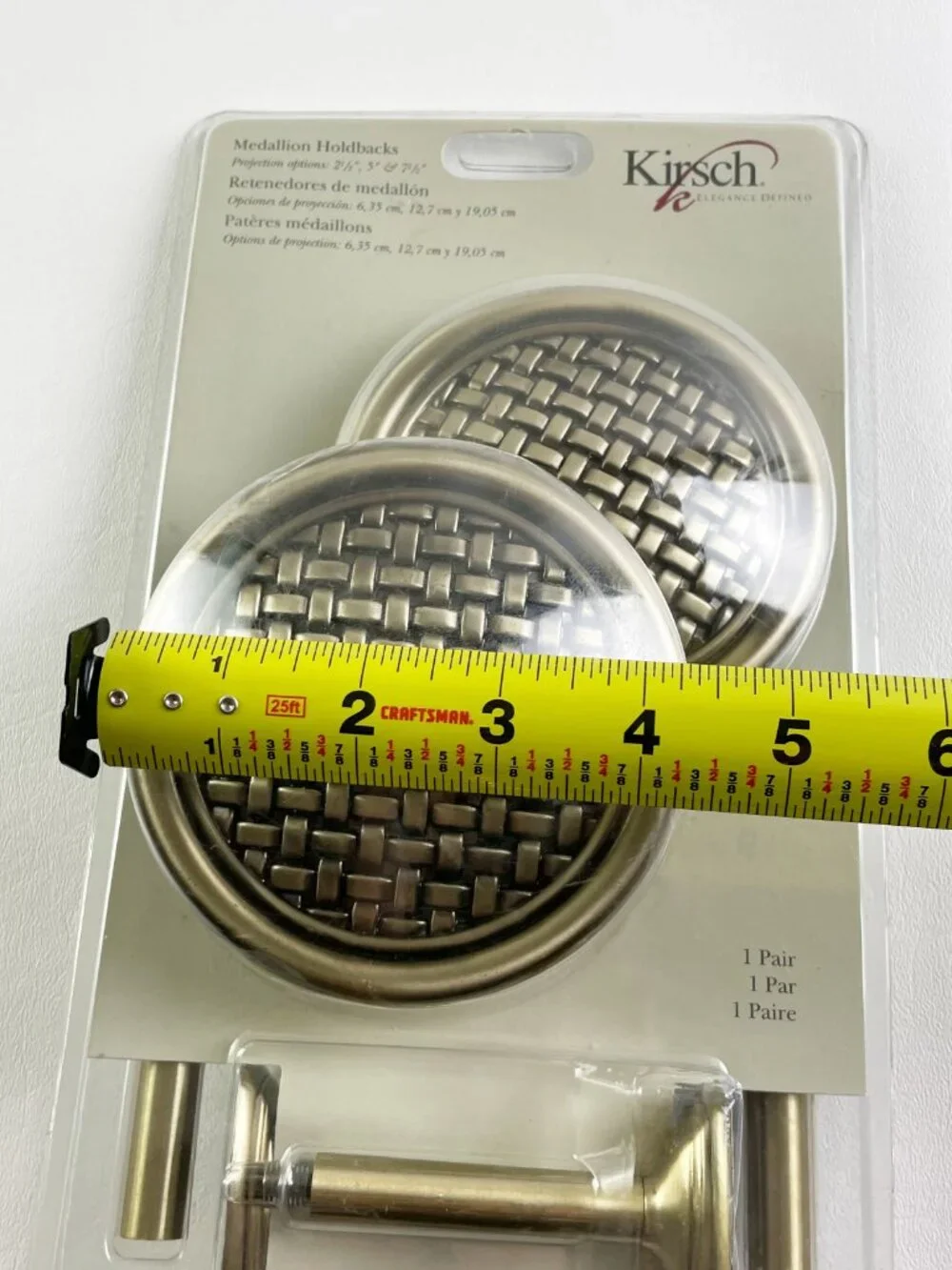 Kirsch Medallion Holdbacks Antique Brass 2 Pairs K33